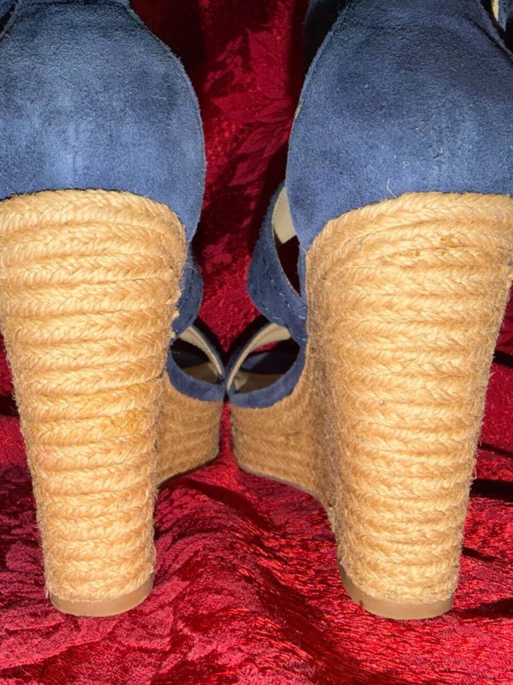 Marc Fisher Haely Blue Espadrille Wedge Sandals Sz 6 - Picture 3 of 14